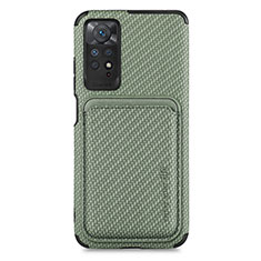 Funda Silicona Carcasa Ultrafina Goma con Magnetico S03D para Xiaomi Redmi Note 11 Pro 4G Verde