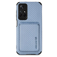 Funda Silicona Carcasa Ultrafina Goma con Magnetico S03D para Xiaomi Redmi Note 11T 5G Azul