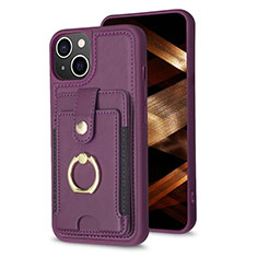 Funda Silicona Carcasa Ultrafina Goma con Magnetico S04D para Apple iPhone 14 Morado