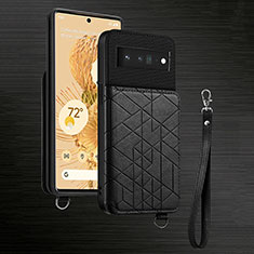 Funda Silicona Carcasa Ultrafina Goma con Magnetico S04D para Google Pixel 6 5G Negro