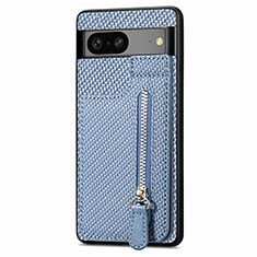 Funda Silicona Carcasa Ultrafina Goma con Magnetico S04D para Google Pixel 7a 5G Azul