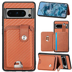 Funda Silicona Carcasa Ultrafina Goma con Magnetico S04D para Google Pixel 8 Pro 5G Marron