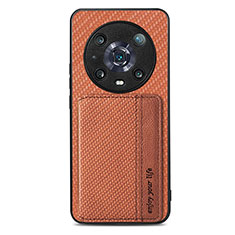 Funda Silicona Carcasa Ultrafina Goma con Magnetico S04D para Huawei Honor 80 5G Marron