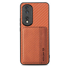 Funda Silicona Carcasa Ultrafina Goma con Magnetico S04D para Huawei Honor 80 Pro 5G Marron