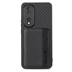 Funda Silicona Carcasa Ultrafina Goma con Magnetico S04D para Huawei Honor 80 Pro 5G Negro