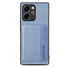 Funda Silicona Carcasa Ultrafina Goma con Magnetico S04D para Huawei Honor 80 SE 5G Azul