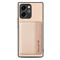 Funda Silicona Carcasa Ultrafina Goma con Magnetico S04D para Huawei Honor 80 SE 5G Oro