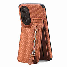 Funda Silicona Carcasa Ultrafina Goma con Magnetico S04D para Huawei Honor X7 Marron