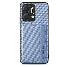 Funda Silicona Carcasa Ultrafina Goma con Magnetico S04D para Huawei Honor X7a Azul