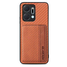 Funda Silicona Carcasa Ultrafina Goma con Magnetico S04D para Huawei Honor X7a Marron