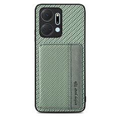 Funda Silicona Carcasa Ultrafina Goma con Magnetico S04D para Huawei Honor X7a Verde