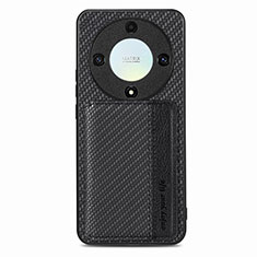 Funda Silicona Carcasa Ultrafina Goma con Magnetico S04D para Huawei Honor X9a 5G Negro