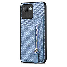 Funda Silicona Carcasa Ultrafina Goma con Magnetico S04D para Realme C30 Azul