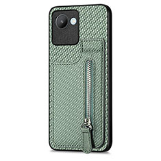 Funda Silicona Carcasa Ultrafina Goma con Magnetico S04D para Realme C30 Verde