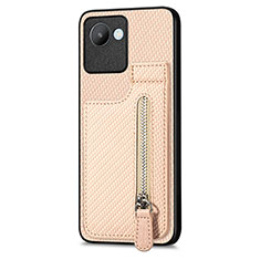 Funda Silicona Carcasa Ultrafina Goma con Magnetico S04D para Realme C30s Oro