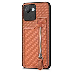 Funda Silicona Carcasa Ultrafina Goma con Magnetico S04D para Realme Narzo 50i Prime Marron