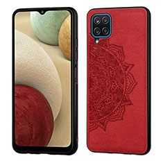 Funda Silicona Carcasa Ultrafina Goma con Magnetico S04D para Samsung Galaxy A12 Rojo