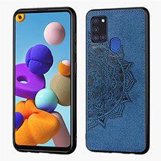 Funda Silicona Carcasa Ultrafina Goma con Magnetico S04D para Samsung Galaxy A21s Azul