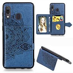 Funda Silicona Carcasa Ultrafina Goma con Magnetico S04D para Samsung Galaxy A30 Azul