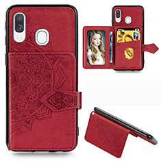 Funda Silicona Carcasa Ultrafina Goma con Magnetico S04D para Samsung Galaxy A40 Rojo