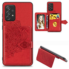 Funda Silicona Carcasa Ultrafina Goma con Magnetico S04D para Samsung Galaxy A52s 5G Rojo