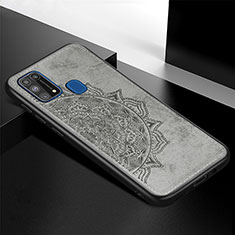 Funda Silicona Carcasa Ultrafina Goma con Magnetico S04D para Samsung Galaxy M31 Gris