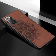 Funda Silicona Carcasa Ultrafina Goma con Magnetico S04D para Samsung Galaxy Note 20 5G Marron