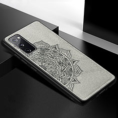 Funda Silicona Carcasa Ultrafina Goma con Magnetico S04D para Samsung Galaxy S20 FE (2022) 5G Gris