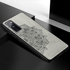 Funda Silicona Carcasa Ultrafina Goma con Magnetico S04D para Samsung Galaxy S20 FE 4G Gris