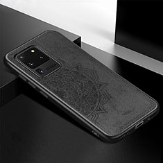 Funda Silicona Carcasa Ultrafina Goma con Magnetico S04D para Samsung Galaxy S20 Ultra 5G Negro