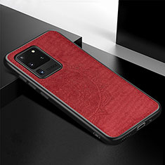 Funda Silicona Carcasa Ultrafina Goma con Magnetico S04D para Samsung Galaxy S20 Ultra 5G Rojo