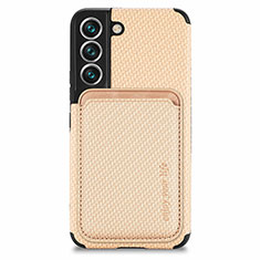 Funda Silicona Carcasa Ultrafina Goma con Magnetico S04D para Samsung Galaxy S21 5G Oro