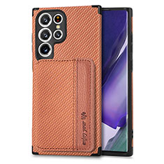 Funda Silicona Carcasa Ultrafina Goma con Magnetico S04D para Samsung Galaxy S23 Ultra 5G Marron