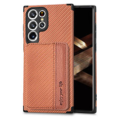 Funda Silicona Carcasa Ultrafina Goma con Magnetico S04D para Samsung Galaxy S25 Ultra 5G Marron