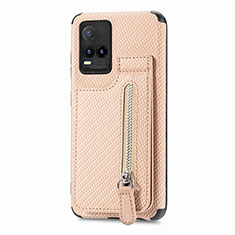 Funda Silicona Carcasa Ultrafina Goma con Magnetico S04D para Vivo Y21 Oro