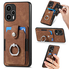 Funda Silicona Carcasa Ultrafina Goma con Magnetico S04D para Xiaomi Poco F5 5G Marron