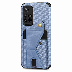 Funda Silicona Carcasa Ultrafina Goma con Magnetico S04D para Xiaomi Poco M4 Pro 5G Azul