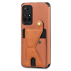 Funda Silicona Carcasa Ultrafina Goma con Magnetico S04D para Xiaomi Poco M4 Pro 5G Marron