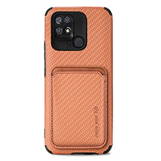 Funda Silicona Carcasa Ultrafina Goma con Magnetico S04D para Xiaomi Redmi 10 India Marron