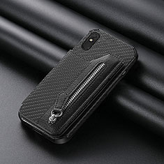 Funda Silicona Carcasa Ultrafina Goma con Magnetico S04D para Xiaomi Redmi 9AT Negro