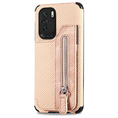 Funda Silicona Carcasa Ultrafina Goma con Magnetico S04D para Xiaomi Redmi K40 Pro 5G Oro