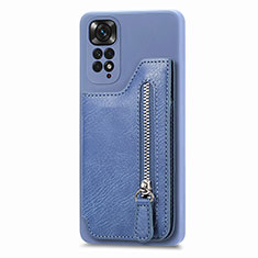 Funda Silicona Carcasa Ultrafina Goma con Magnetico S04D para Xiaomi Redmi Note 11 4G (2022) Azul