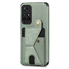 Funda Silicona Carcasa Ultrafina Goma con Magnetico S04D para Xiaomi Redmi Note 11 5G Verde