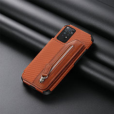 Funda Silicona Carcasa Ultrafina Goma con Magnetico S04D para Xiaomi Redmi Note 11 Pro 4G Marron