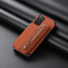 Funda Silicona Carcasa Ultrafina Goma con Magnetico S04D para Xiaomi Redmi Note 11 Pro 5G Marron