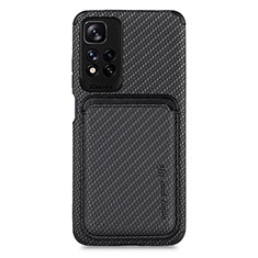 Funda Silicona Carcasa Ultrafina Goma con Magnetico S04D para Xiaomi Redmi Note 11 Pro+ Plus 5G Negro