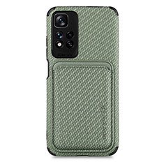 Funda Silicona Carcasa Ultrafina Goma con Magnetico S04D para Xiaomi Redmi Note 11 Pro+ Plus 5G Verde