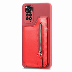 Funda Silicona Carcasa Ultrafina Goma con Magnetico S04D para Xiaomi Redmi Note 11S 4G Rojo