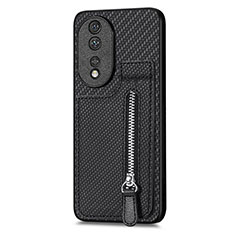 Funda Silicona Carcasa Ultrafina Goma con Magnetico S05D para Huawei Honor 80 5G Negro