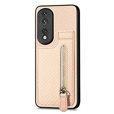 Funda Silicona Carcasa Ultrafina Goma con Magnetico S05D para Huawei Honor 80 Pro 5G Oro